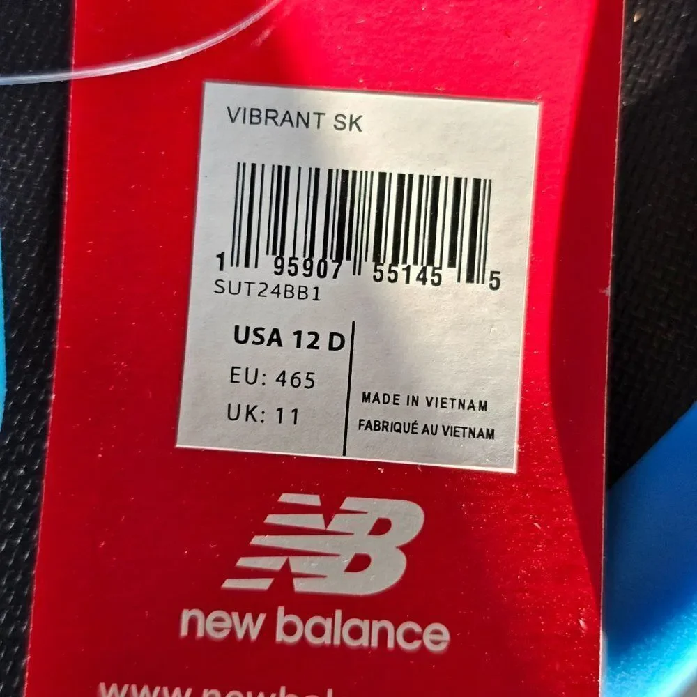 New Balance Men's Pool Locker Synthetic Flip Flop Sandals Black/Blue Size 12 NWT